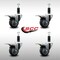 Service Caster 3'' SS Thermoplastic Rubber Swivel 1-1/8'' Expanding Stem Caster Set Total Lock Brake, 4PK SCC-SSEXTTL20S314-TPRB-118-4 - alternate 2